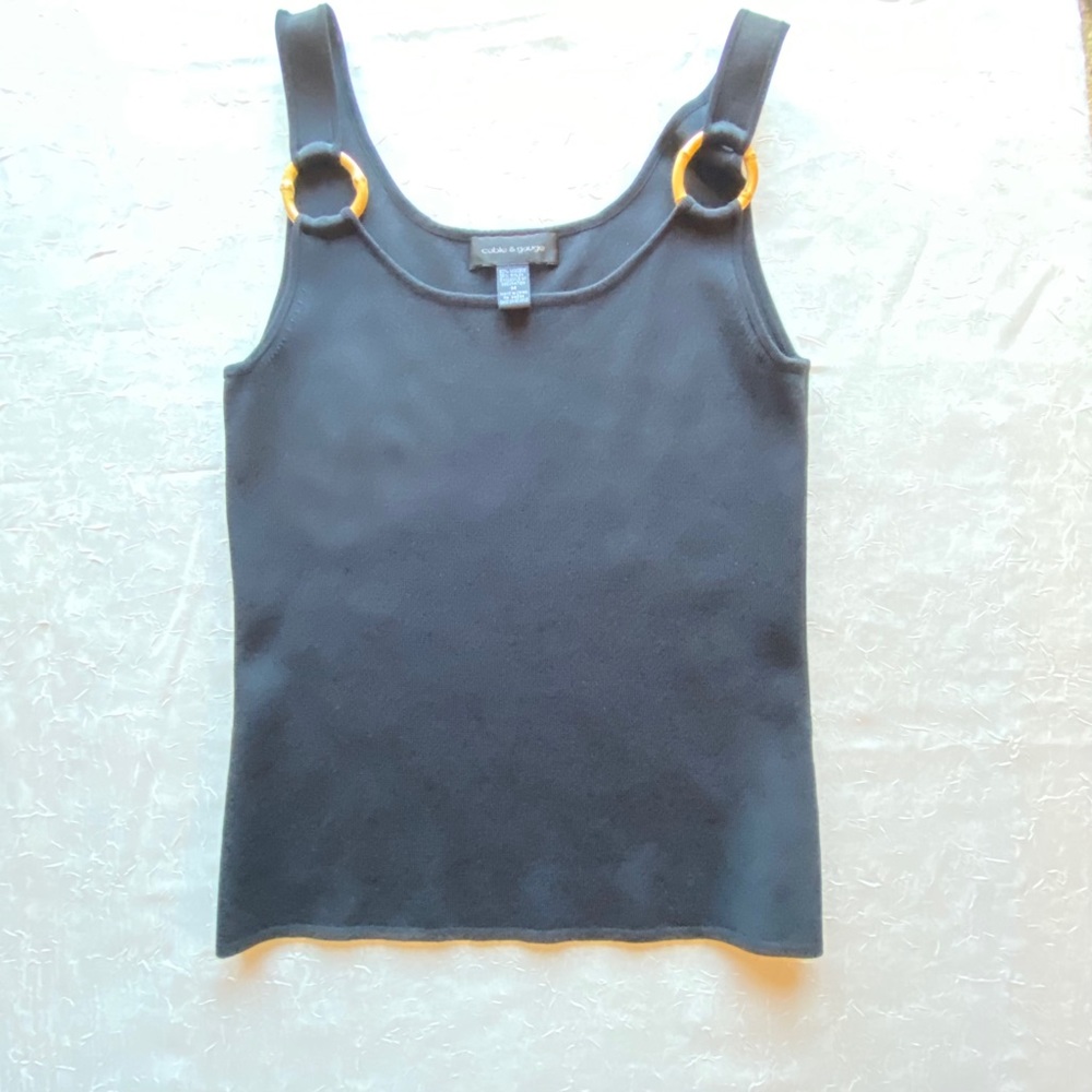 Cable & Gauge Solid Black Tank Top Size M